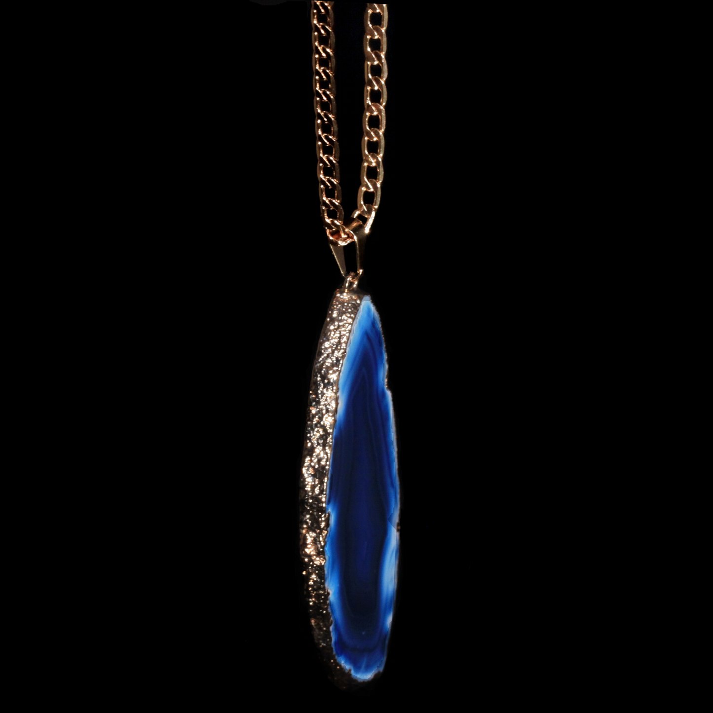 Blue Agate Slice on Curb