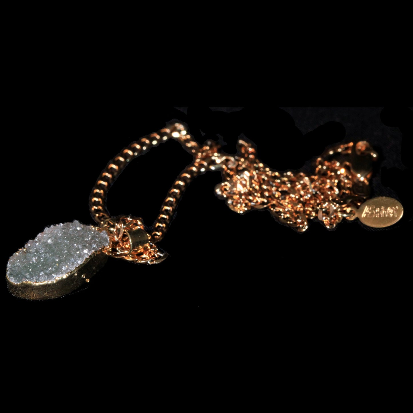 Petite Teal Agate Druzy on Curb