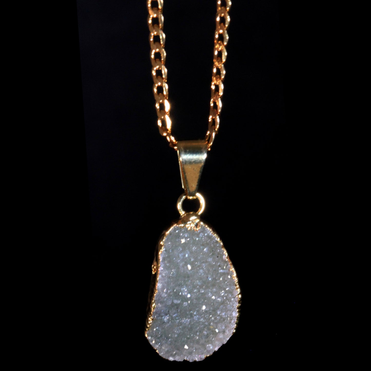 Petite Teal Agate Druzy on Curb