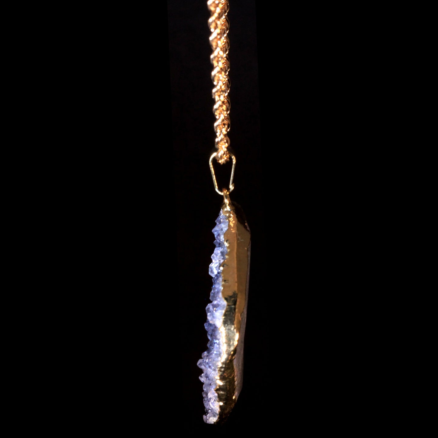 Cadet Grey Agate Druzy on Rope