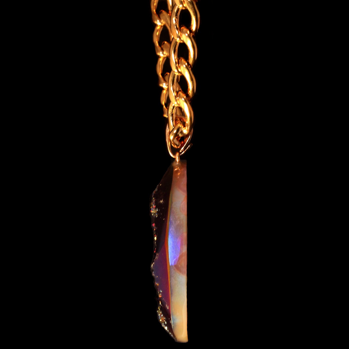 Rainbow Coated Agate Druzy Cabochon on Cuban