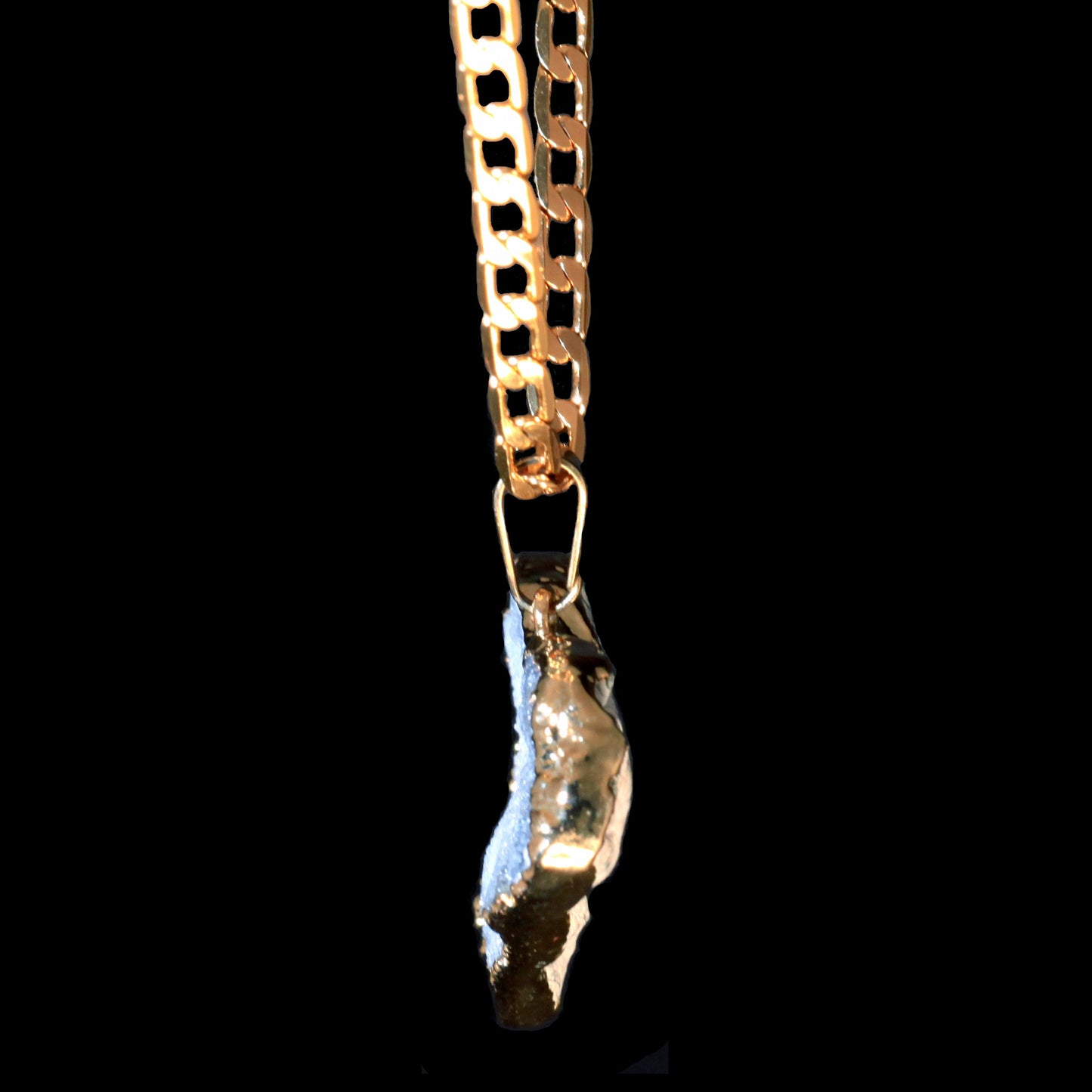 Chalcedony Druzy Heart on Curb