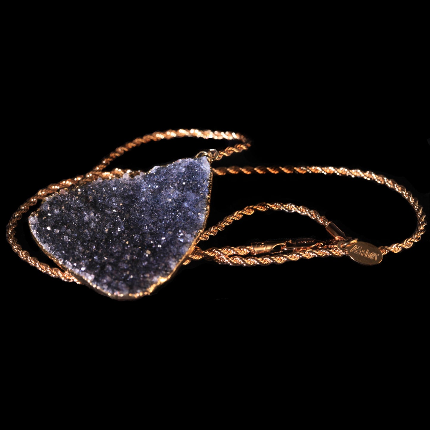 Cadet Grey Agate Druzy on Rope