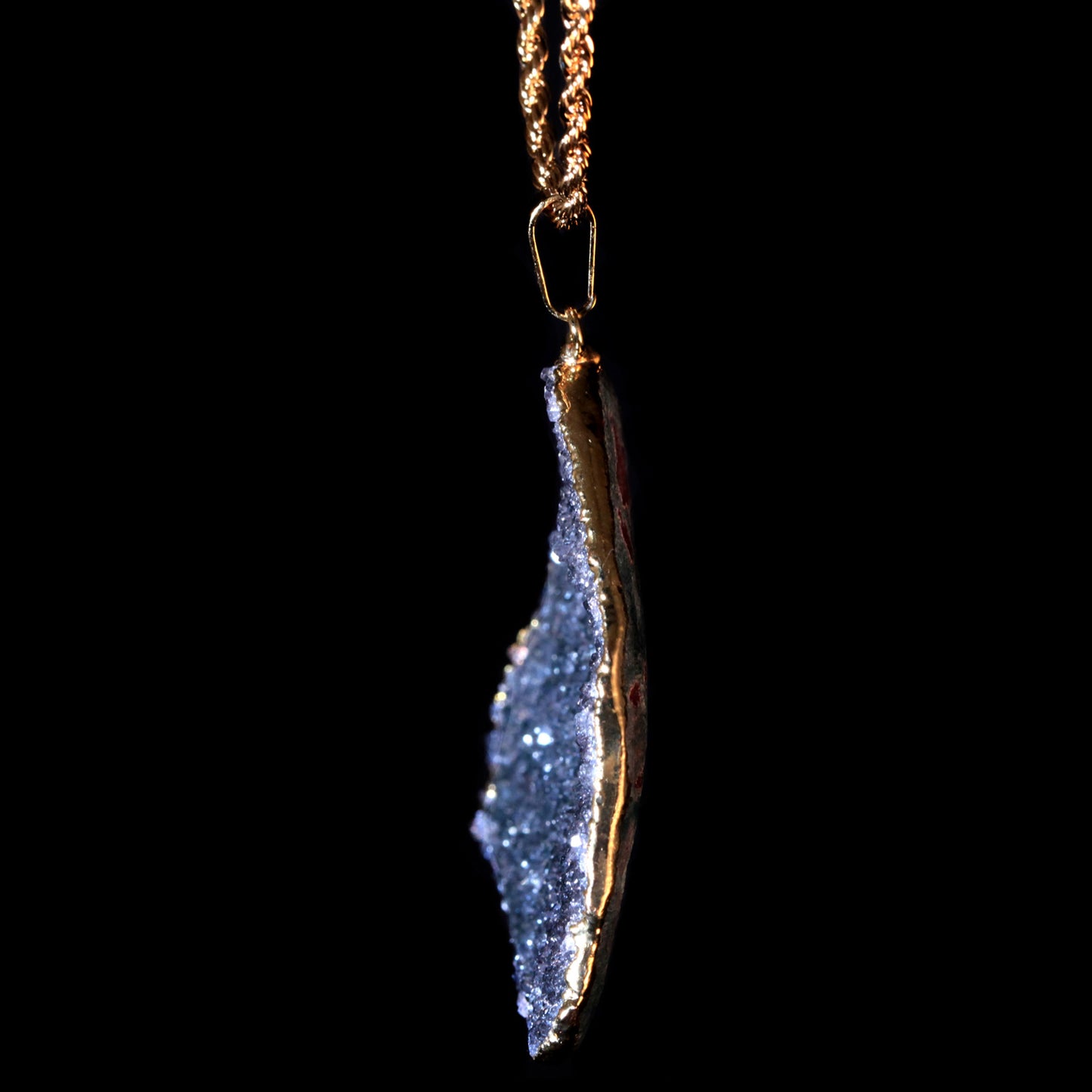 Cadet Grey Agate Druzy on Rope