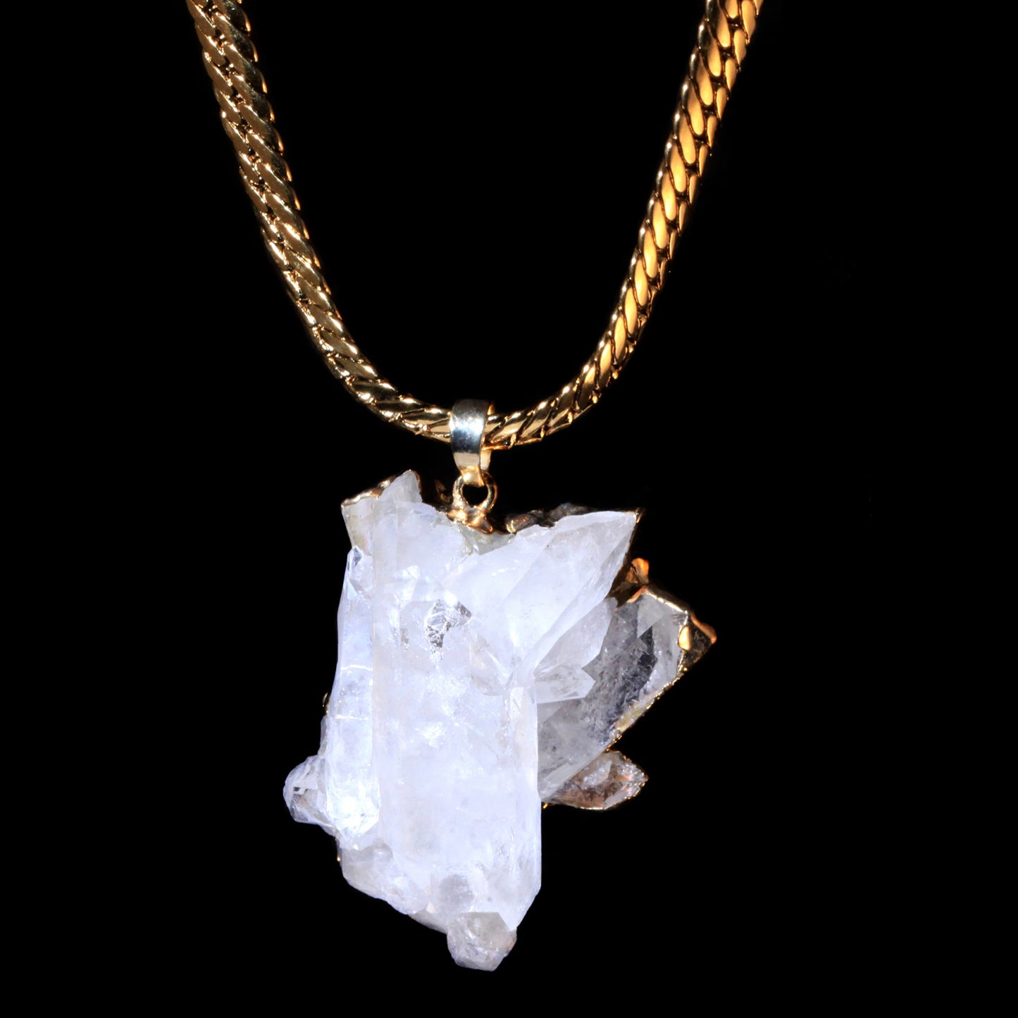 Clear Quartz Cluster on Herringbone