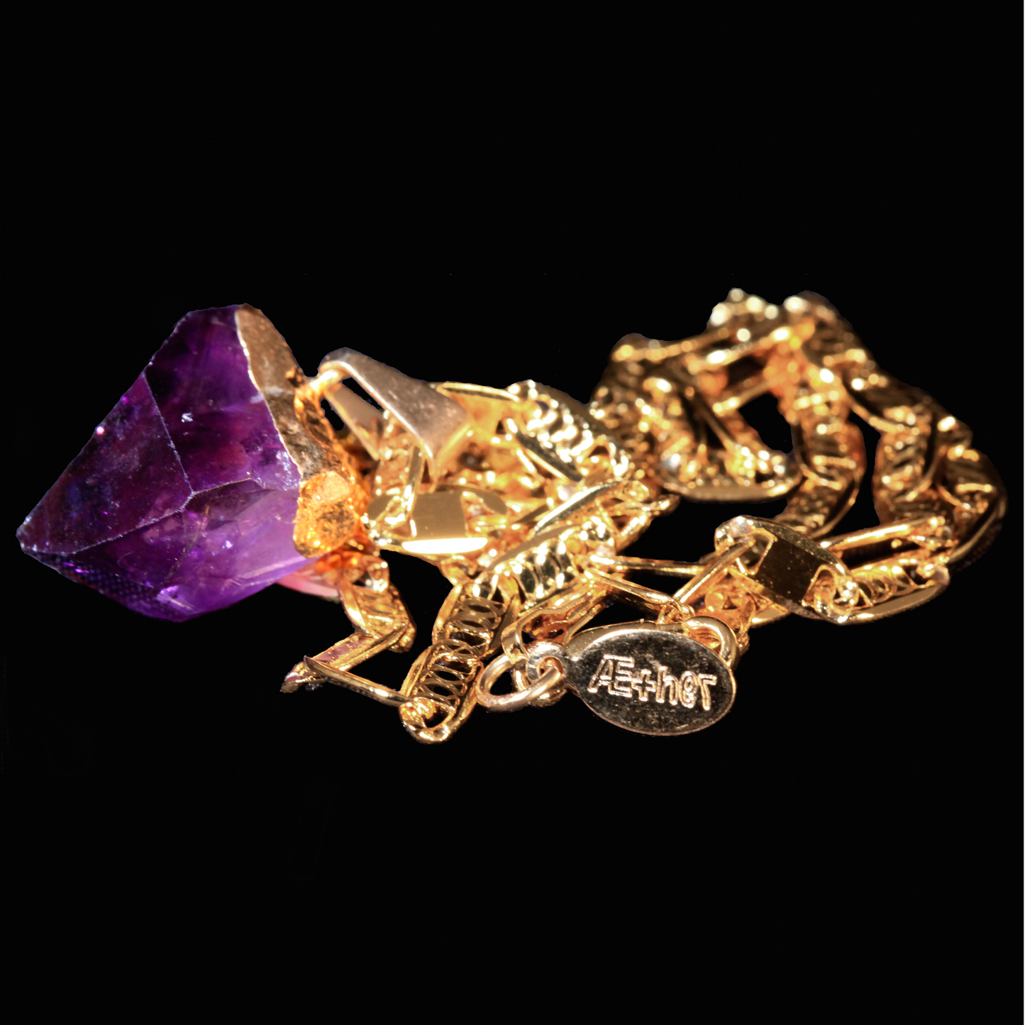 Raw Amethyst Point on Valentino