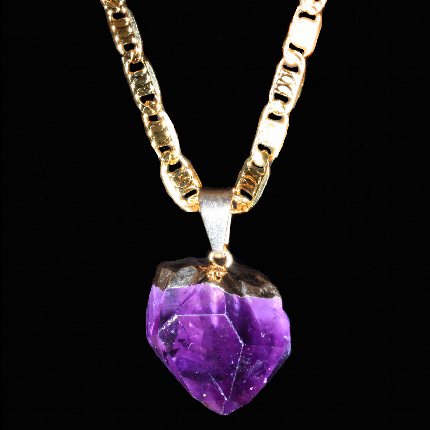 Raw Amethyst Point on Valentino