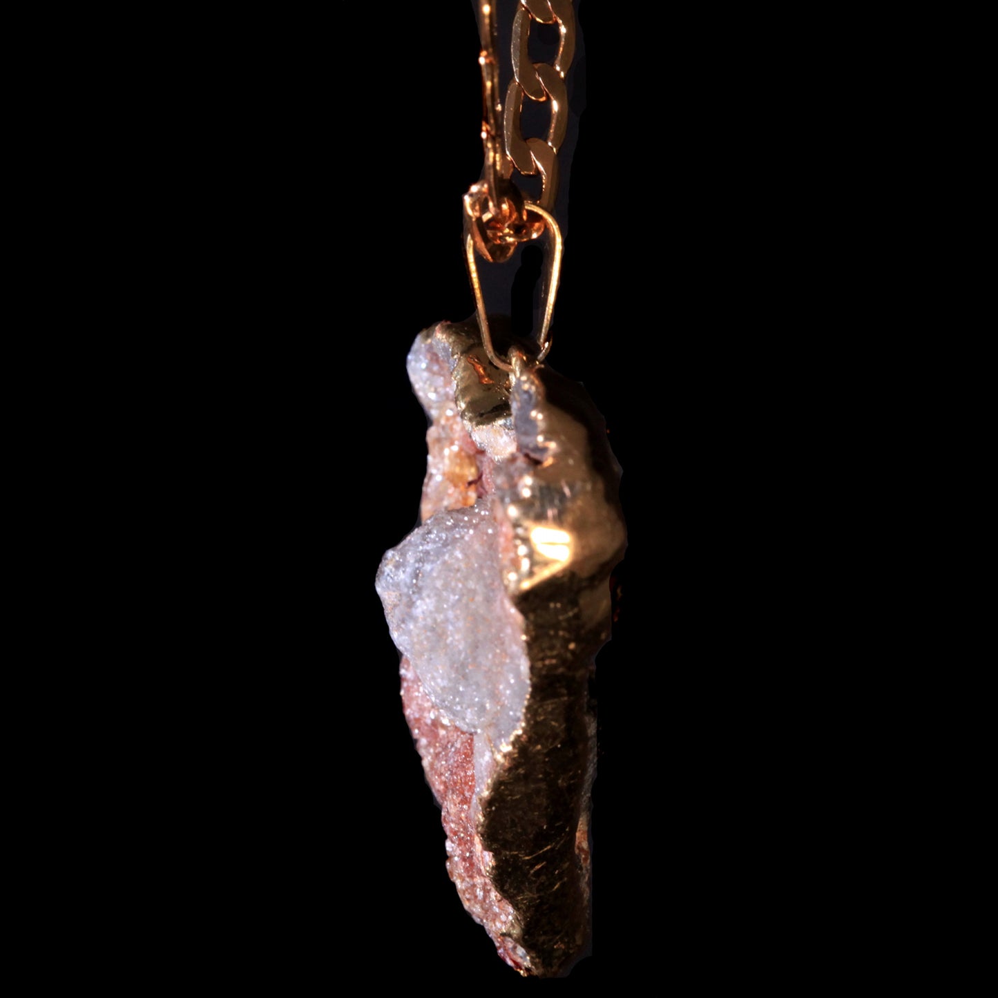 Chalcedony Druzy Heart on Curb