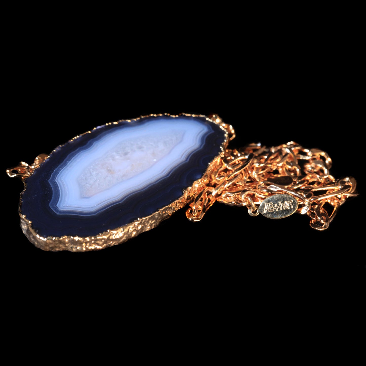 Navy Agate Slice on Figaro