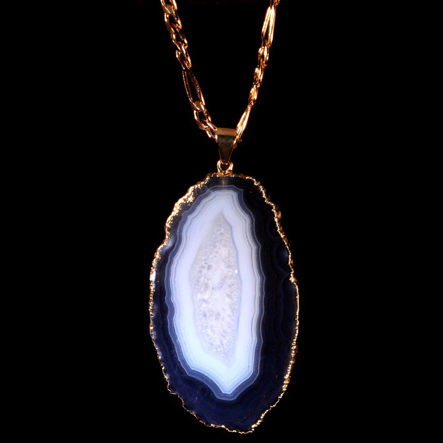 Navy Agate Slice on Figaro