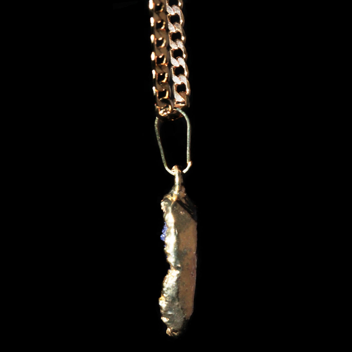 Petite Black Agate Druzy on Curb