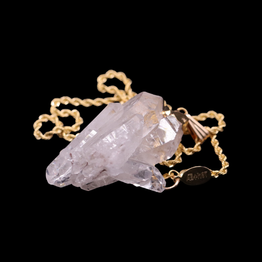 Raw Clear Quartz Cluster on Rope