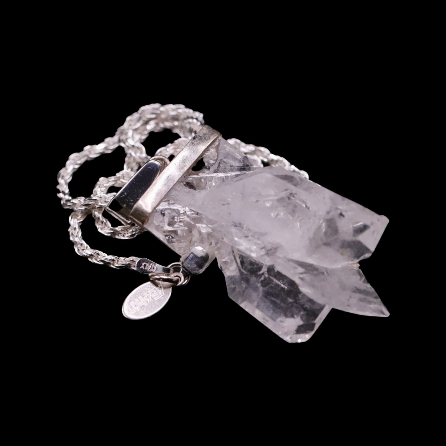 Raw Clear Quartz Cluster on Rope