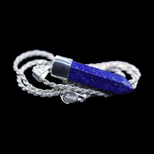 Lapis Lazuli Point on Sterling Silver Rope
