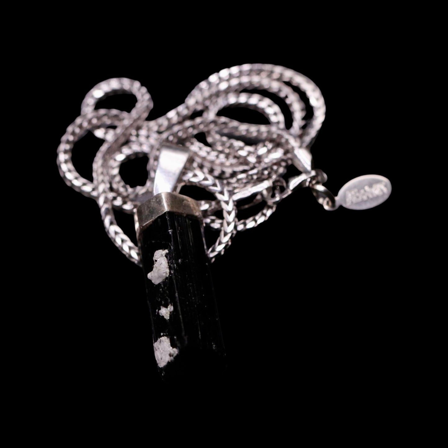 Raw Black Tourmaline with Quartz Inclusions on Franco