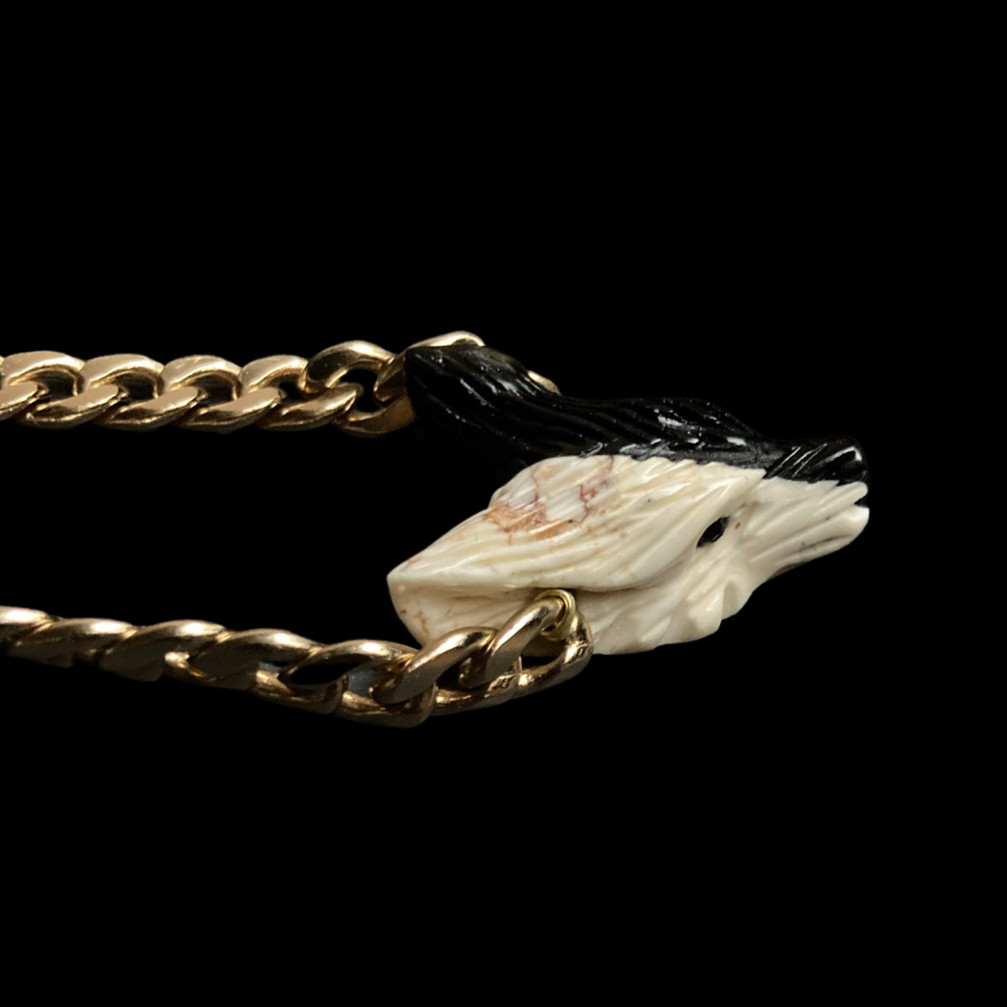 WOLFMOON22 X HOWLITE + BLACK OBSIDIAN ON GOLD CURB