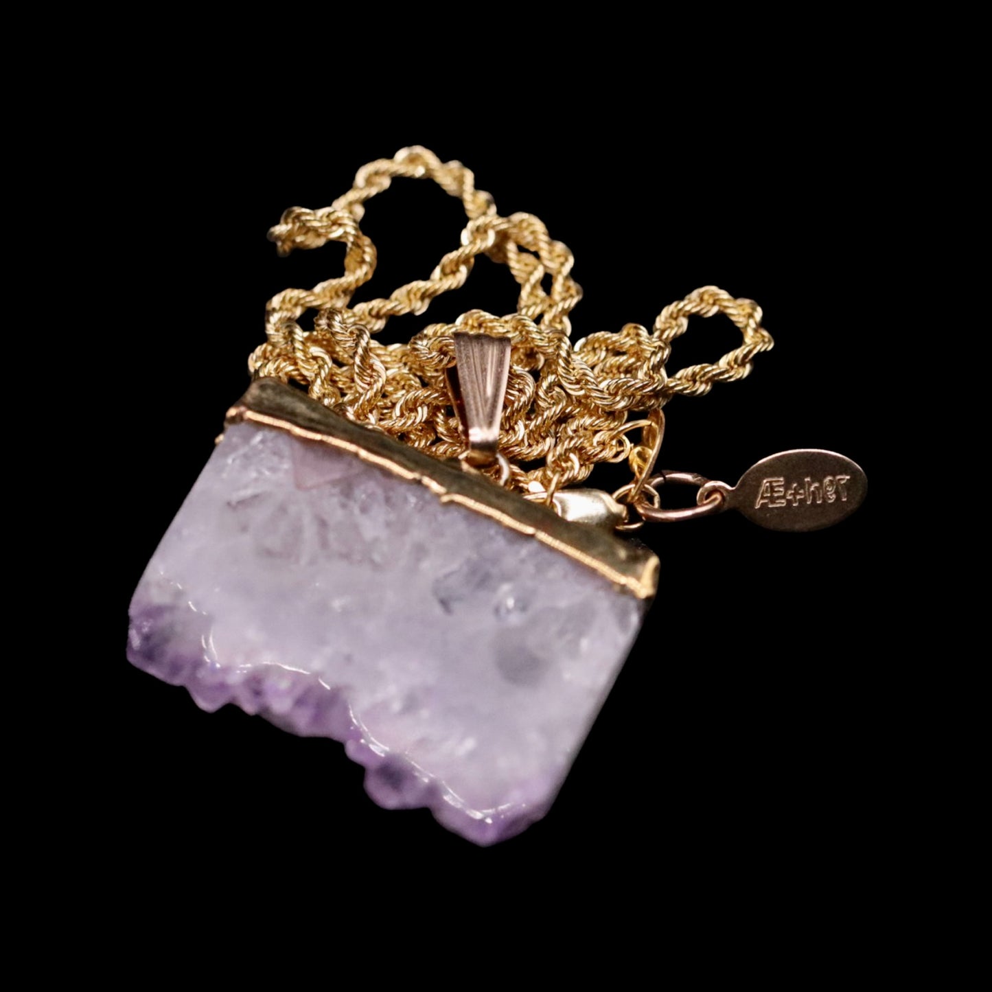 Raw Uruguayan Amethyst Slice on Rope