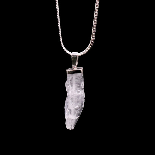 Raw Clear Quartz Point on Beveled Curb