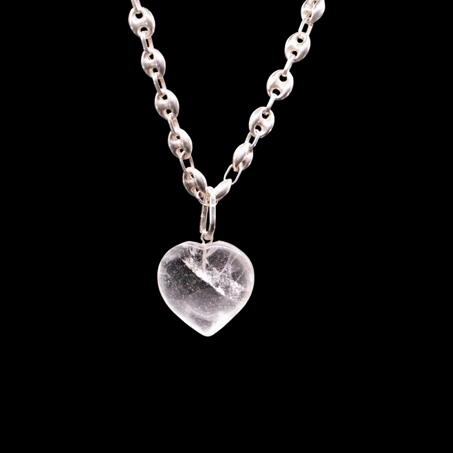 Clear Quartz Heart on Gucci Choker