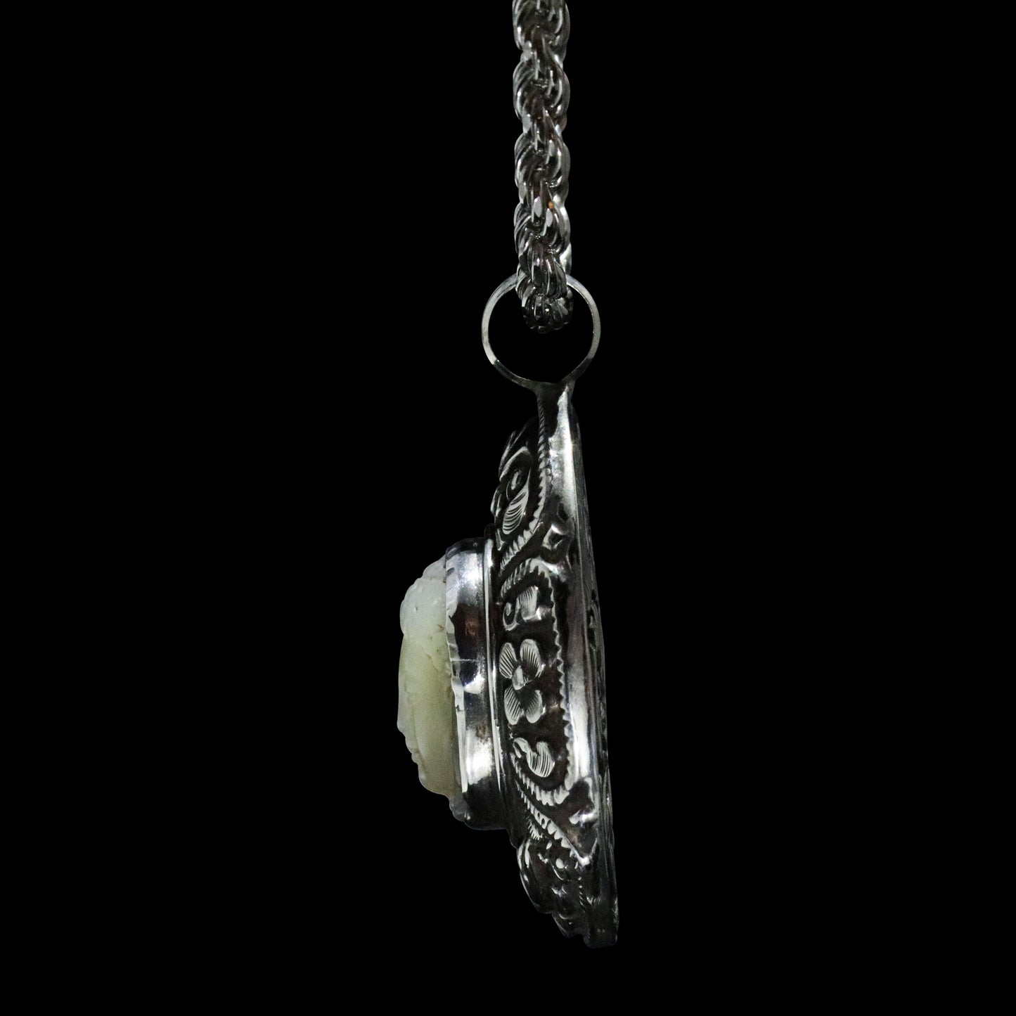 MOONSTONE BUDDHA MEDALLION