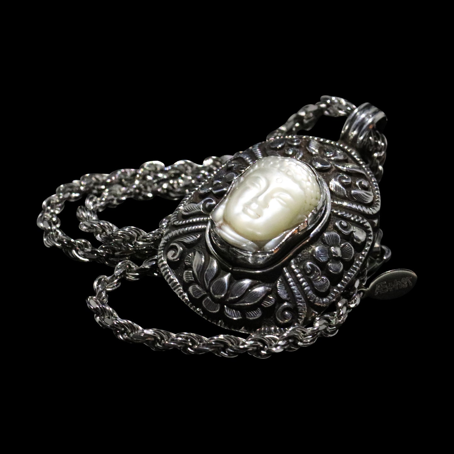 MOONSTONE BUDDHA MEDALLION