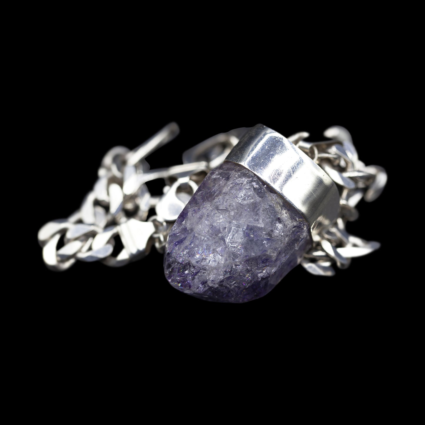Colossal Purple Crackle Quartz on Figaro