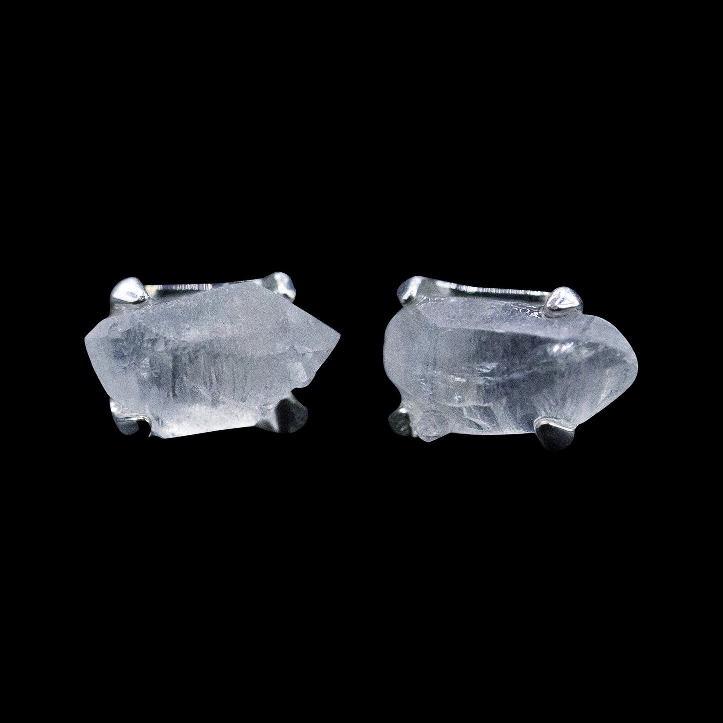 Raw Quartz Point Sterling Silver Earrings