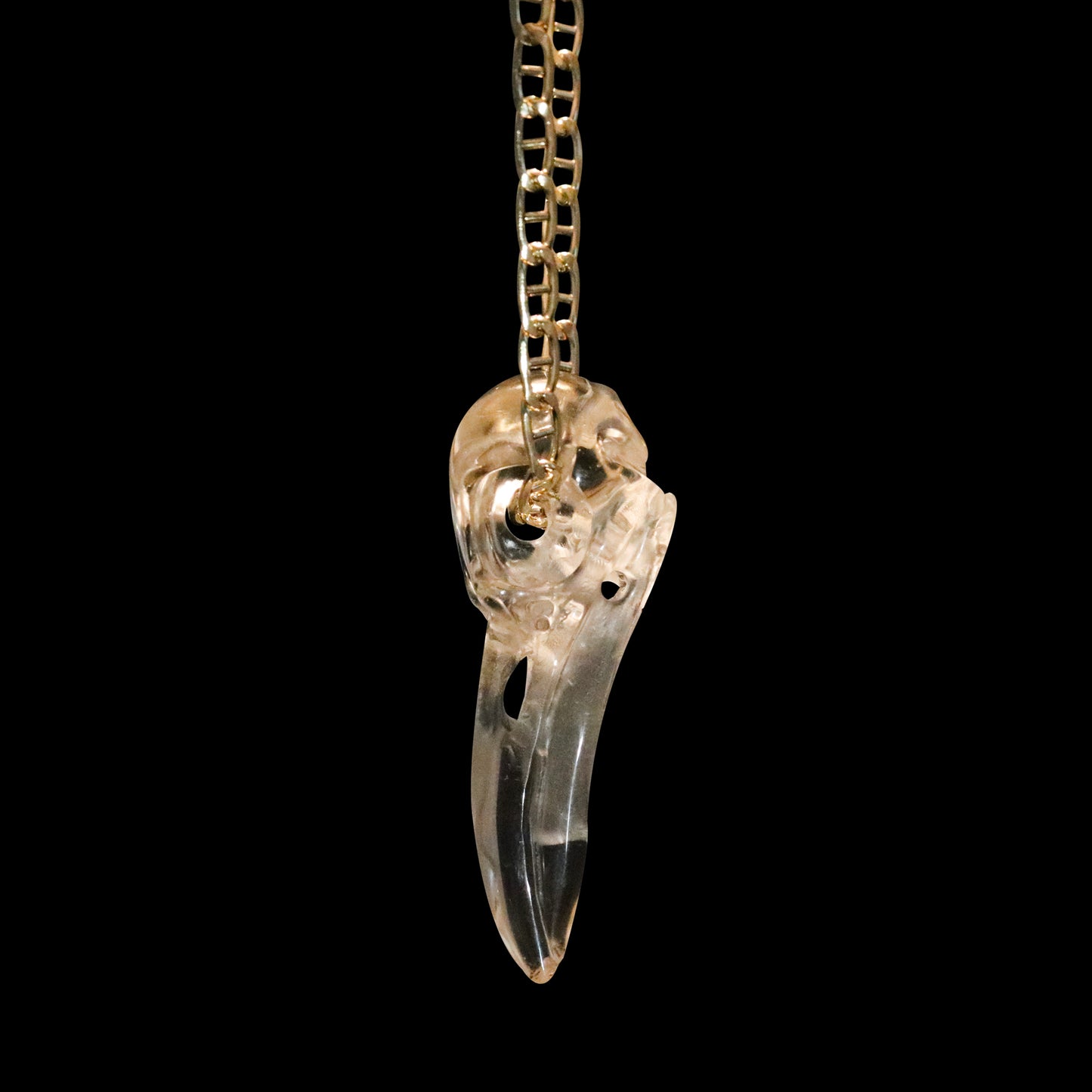 SMOKY QUARTZ RAVEN SKULL