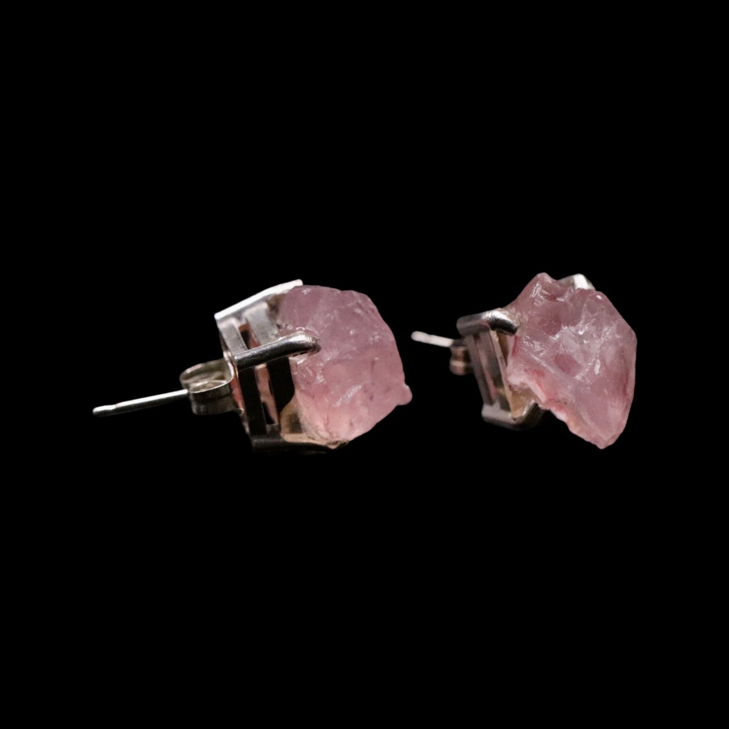 Raw Rose Quartz Earrings