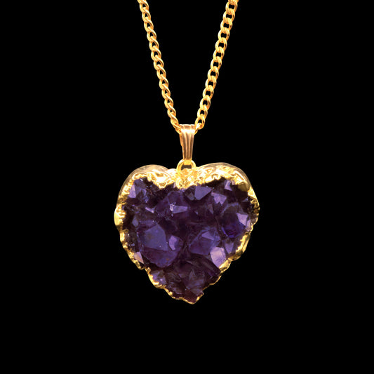 Amethyst Druzy Heart on Curb