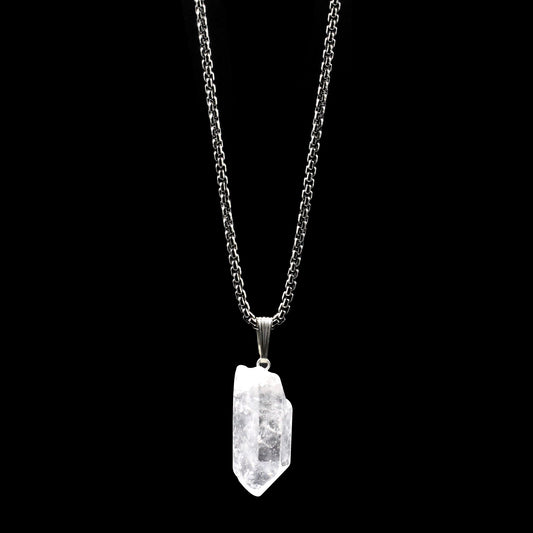 Raw Quartz Point on Sterling Silver on Oxidized Box
