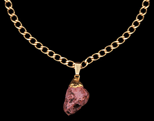 Raw Garnet on Curb Choker