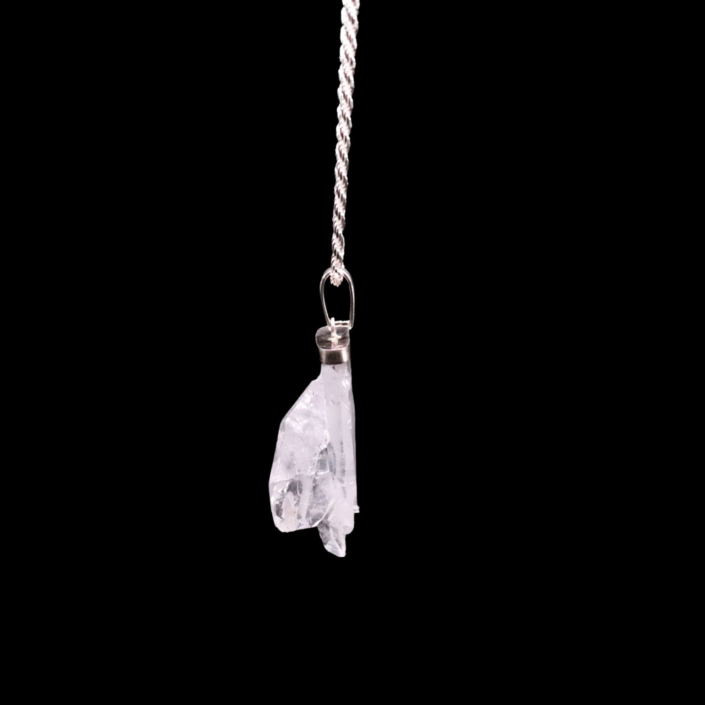 Raw Clear Quartz Cluster on Rope