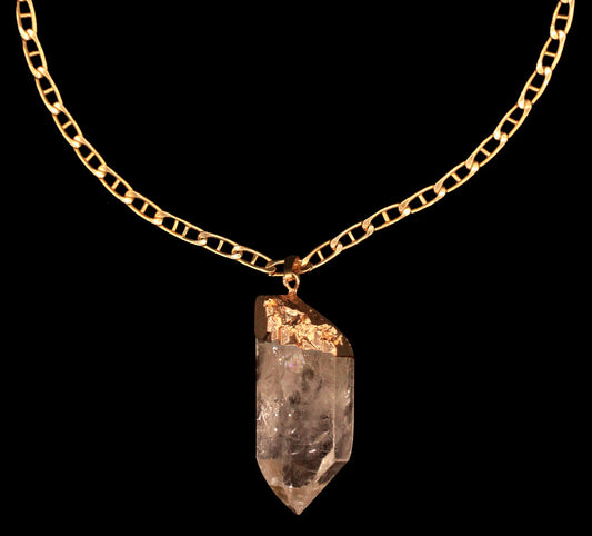 Clear Quartz Point on Mariner Choker