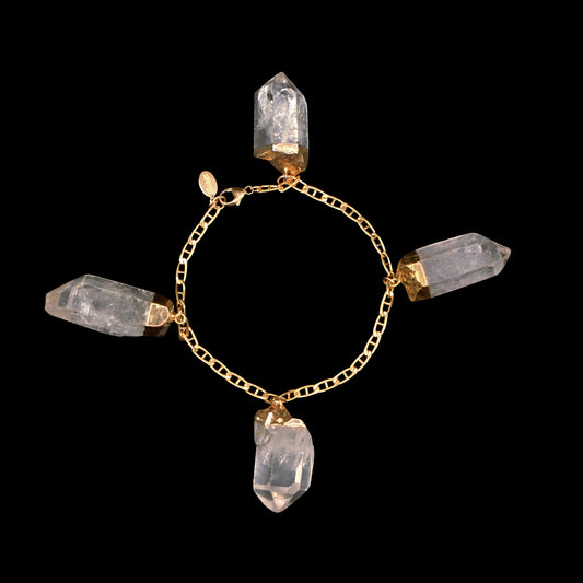 Clear Quartz Mariner Charm Bracelet