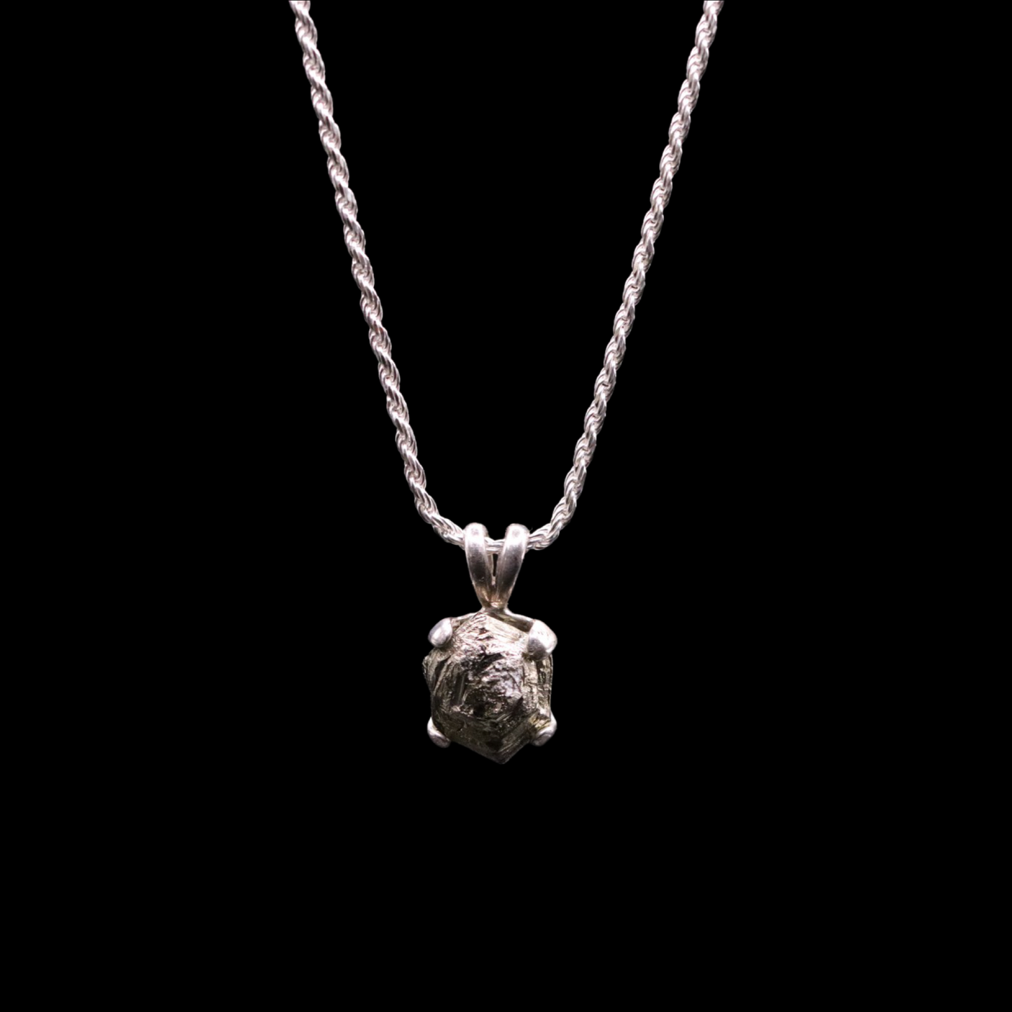 Natural Petite Peruvian Pyrite Solitaire on Rope