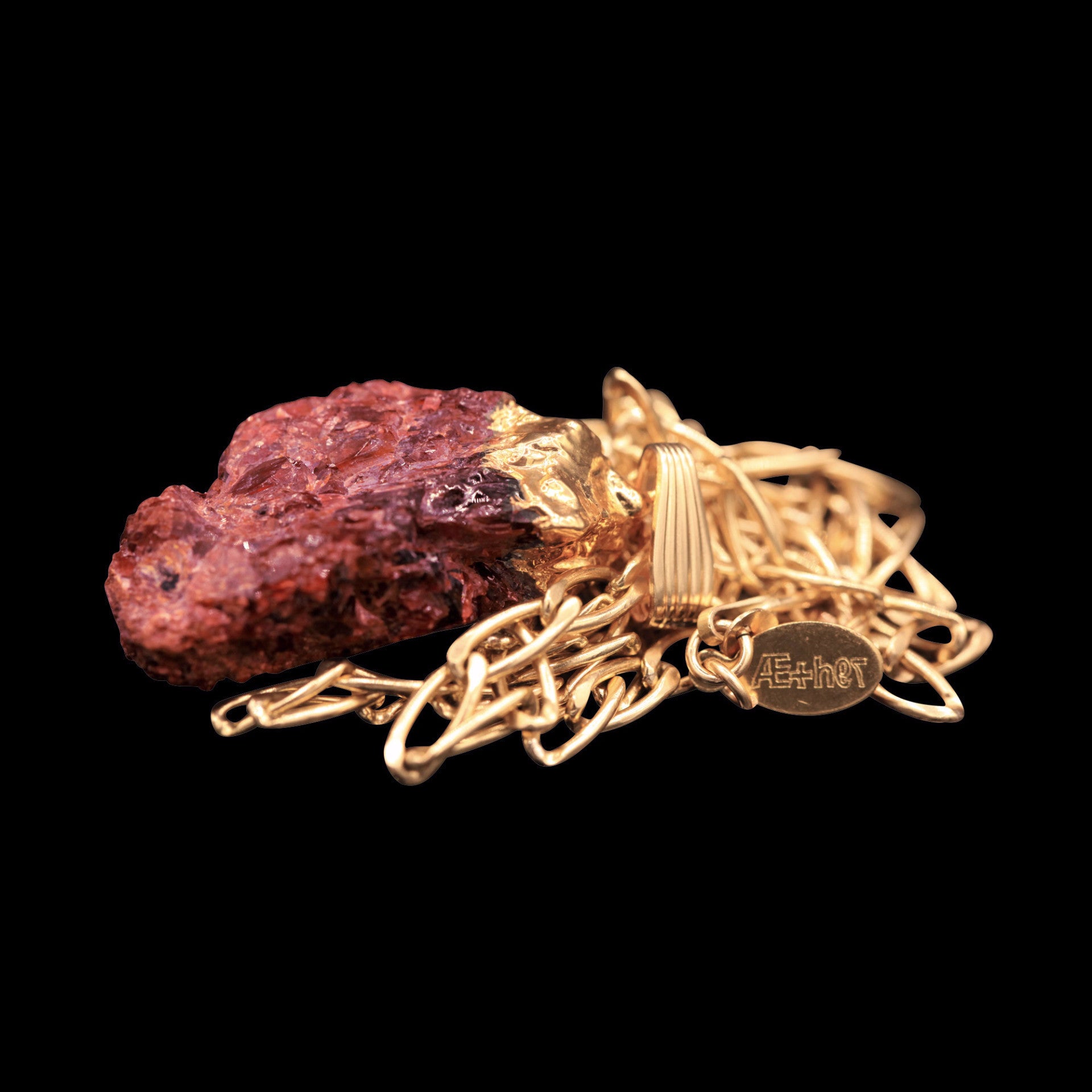 Raw Garnet on Elongated Curb