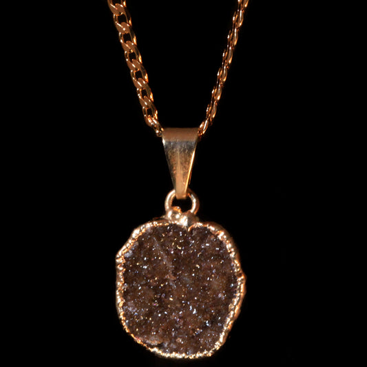 Petite Natural Agate Druzy on Curb