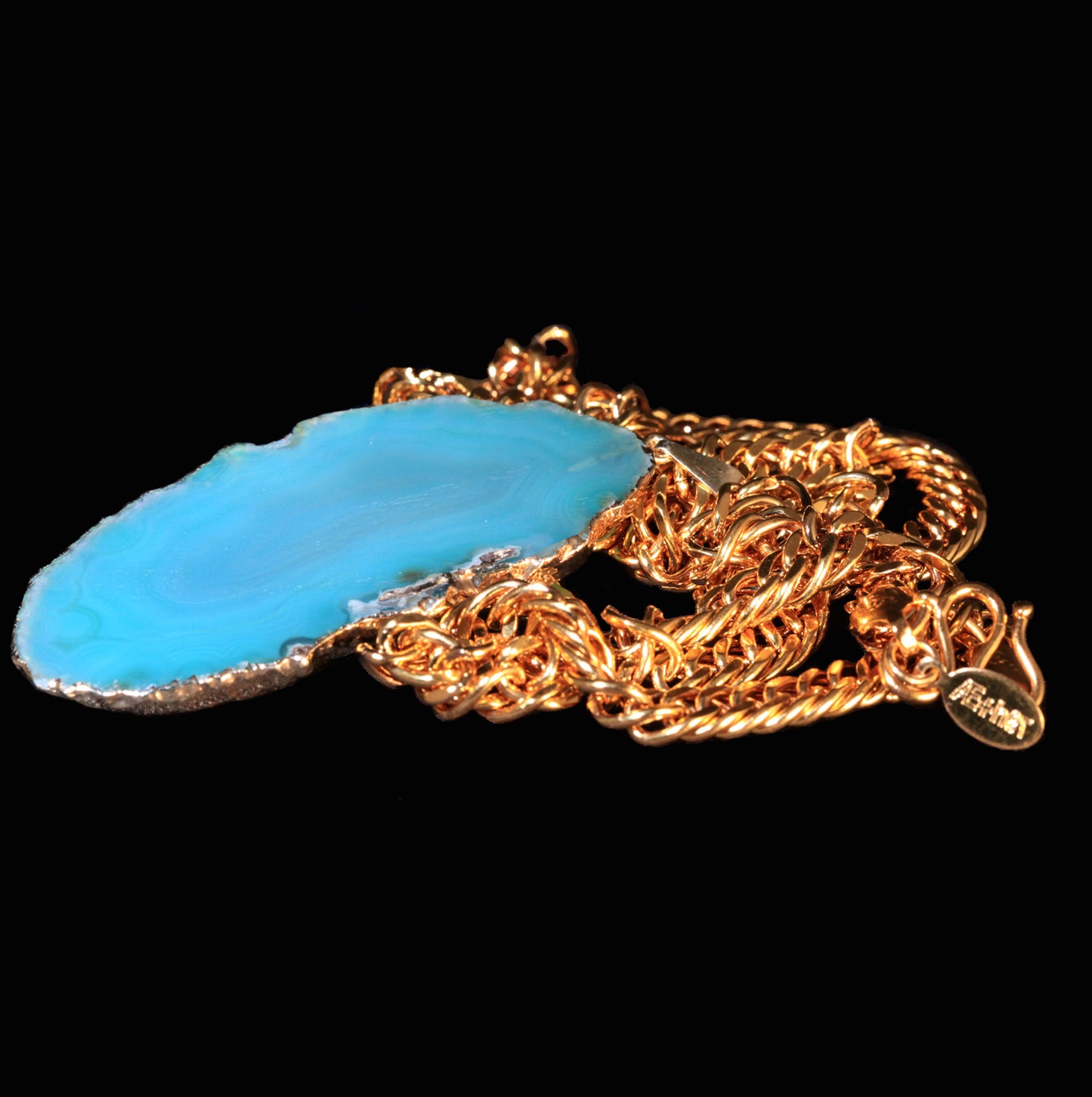 Teal Agate Slice on Franco