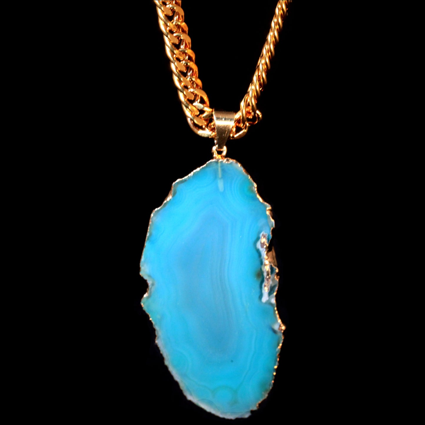 Teal Agate Slice on Franco