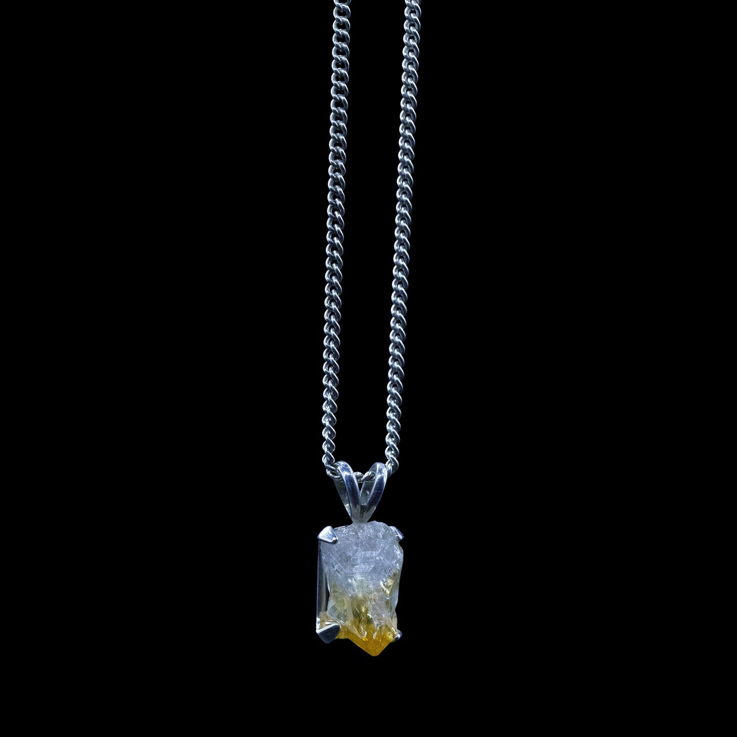 Raw Citrine on Sterling Silver Rope