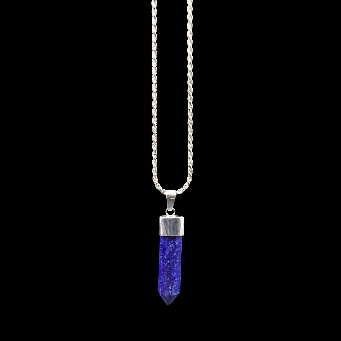 Lapis Lazuli Point on Sterling Silver Rope