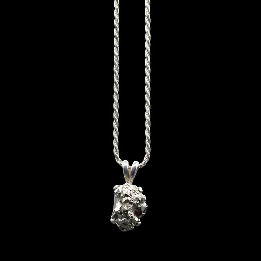 Raw Pyrite Solitaire on Sterling Silver Rope